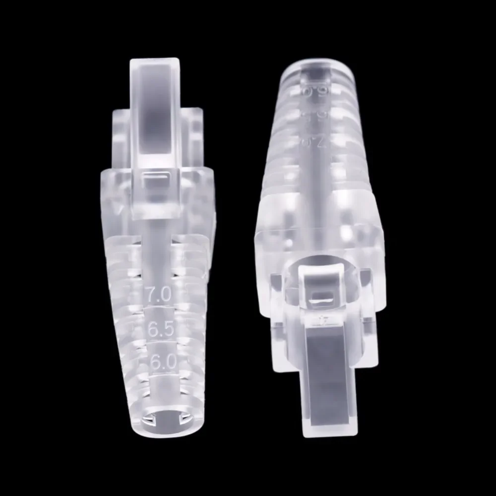 CNCOB Cat6 Transparent Rj45 Hut Stecker Schutz Kabel Cat 6a 5e Anschlüsse Hülse Blende 5,5-7,0 m 100 Stück