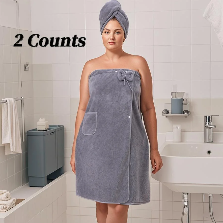 2 Pcs Extra Large Princess-Style Shower Cap Set | Microfiber, Soft & Breathable | Elevate Sports, Yoga, Spa & Fitness Comfort