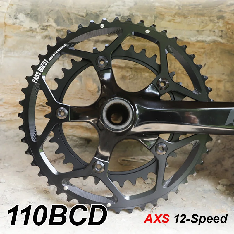 

110bcd Chainring 110 Bcd 5 Screws Aero Chainring Silver For Sram 3550 Apex Red Axs 12s Double Chainring 2x Road Bike Star 46t