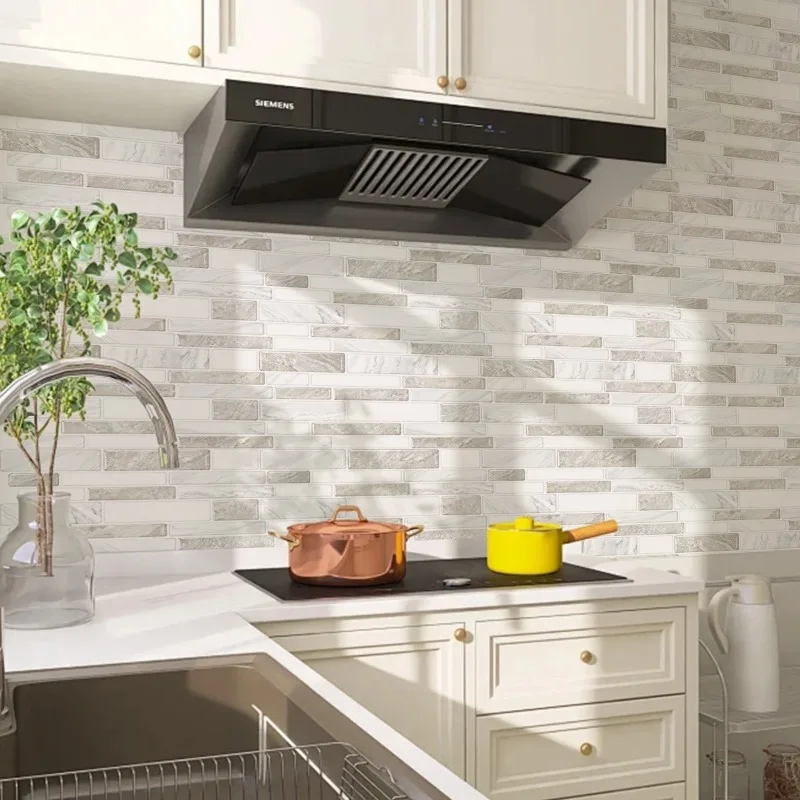 3D Wall Sticker Imitation Tile Wallpaper Self Adhesive Waterproof Moisture Proof Peel and Stick Wall Decor for Kitchen Bathroom