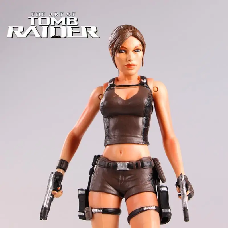 Figuras de acción de la película Play Arts The Tomb Raider de 18cm, figura de acción de Laura Lara Croft, modelo coleccionable, colección de muñecos, juguete para regalo