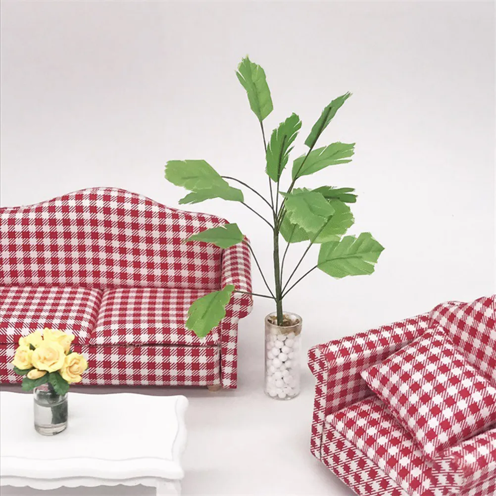 Premium Miniature Banana Tree Realistic Foliage Decor for Dollhouse Garden Study Room Bedroom Modern Minimalist Indoor Outdoor