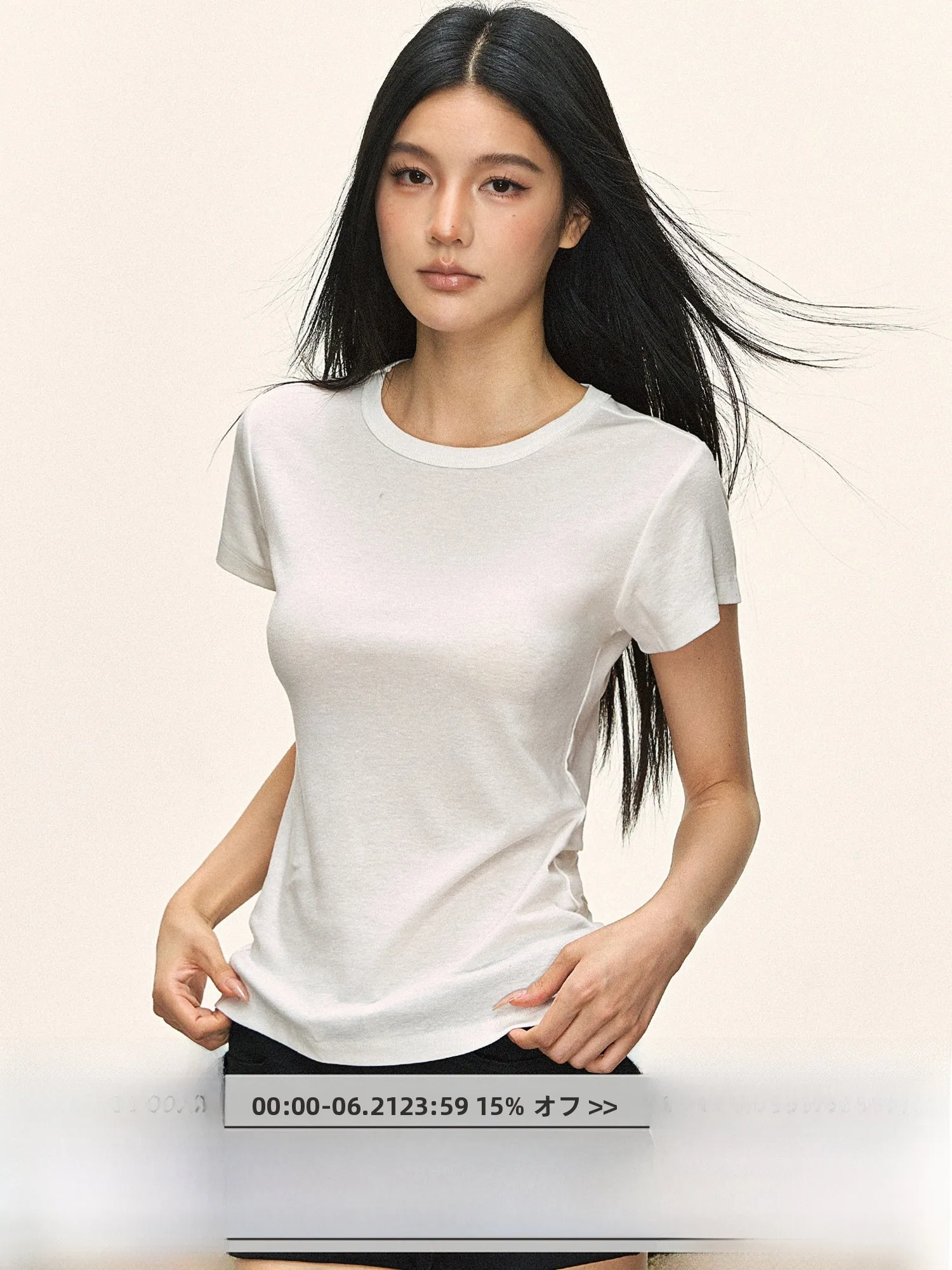 

101PASSION Women's Slim Fit round Neck Short Sleeve T-Shirt Linen Silk Basic Style Summer Top Korean Commute Style