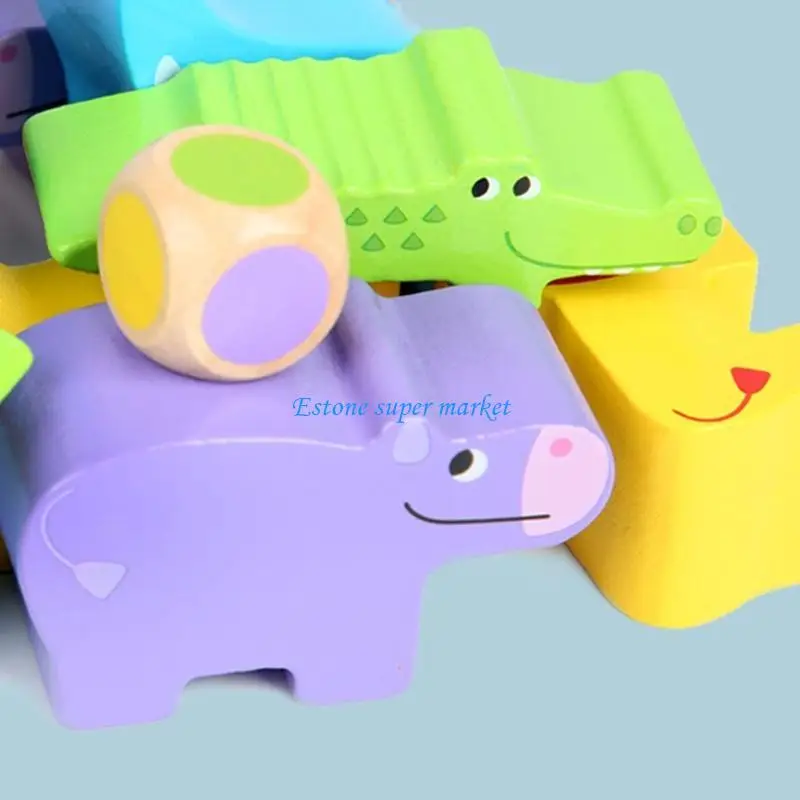 

090B Animal Balance Block Puzzle Stacking Game Fine Motor Skill Training Toy Topple Down Tower Kids Educational Learning Toy