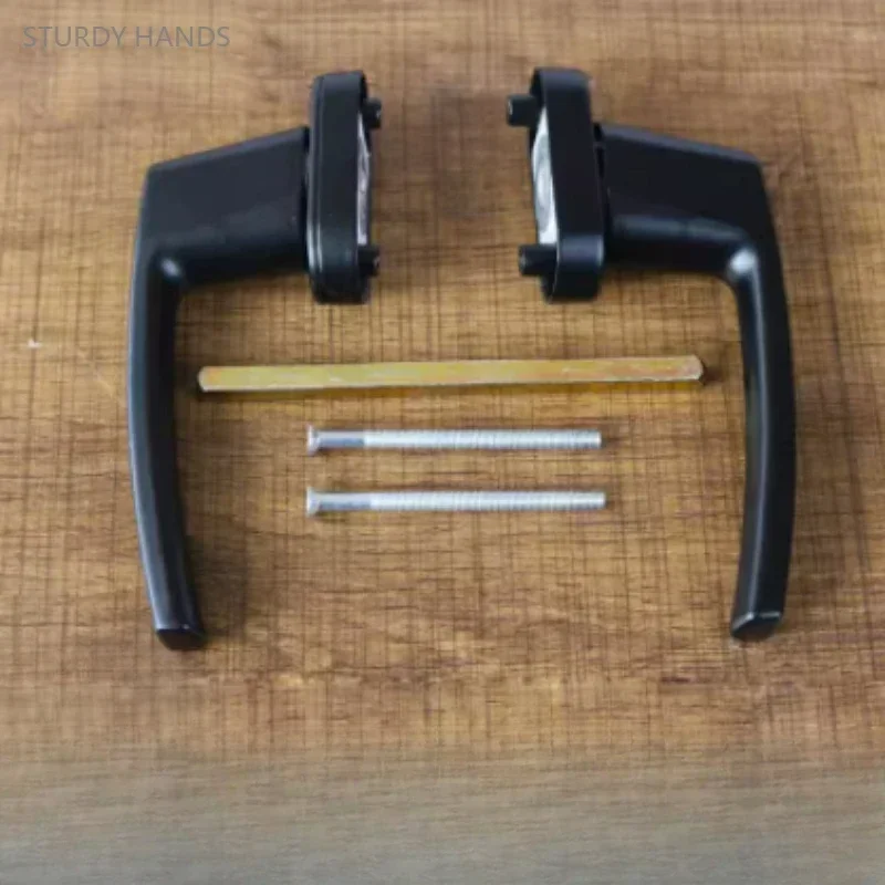 1 Set of Zinc Alloy Plastic Steel Door Split Handle Lock Balcony Bathroom Sliding Door Double-sided Transmission Handle