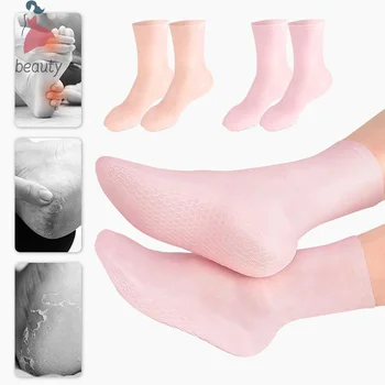 발 관리 보습 실리콘 젤 양말, 발 피부 관리, 손 보호대, 균열 방지 스파, 가정용, 1 쌍  Best5