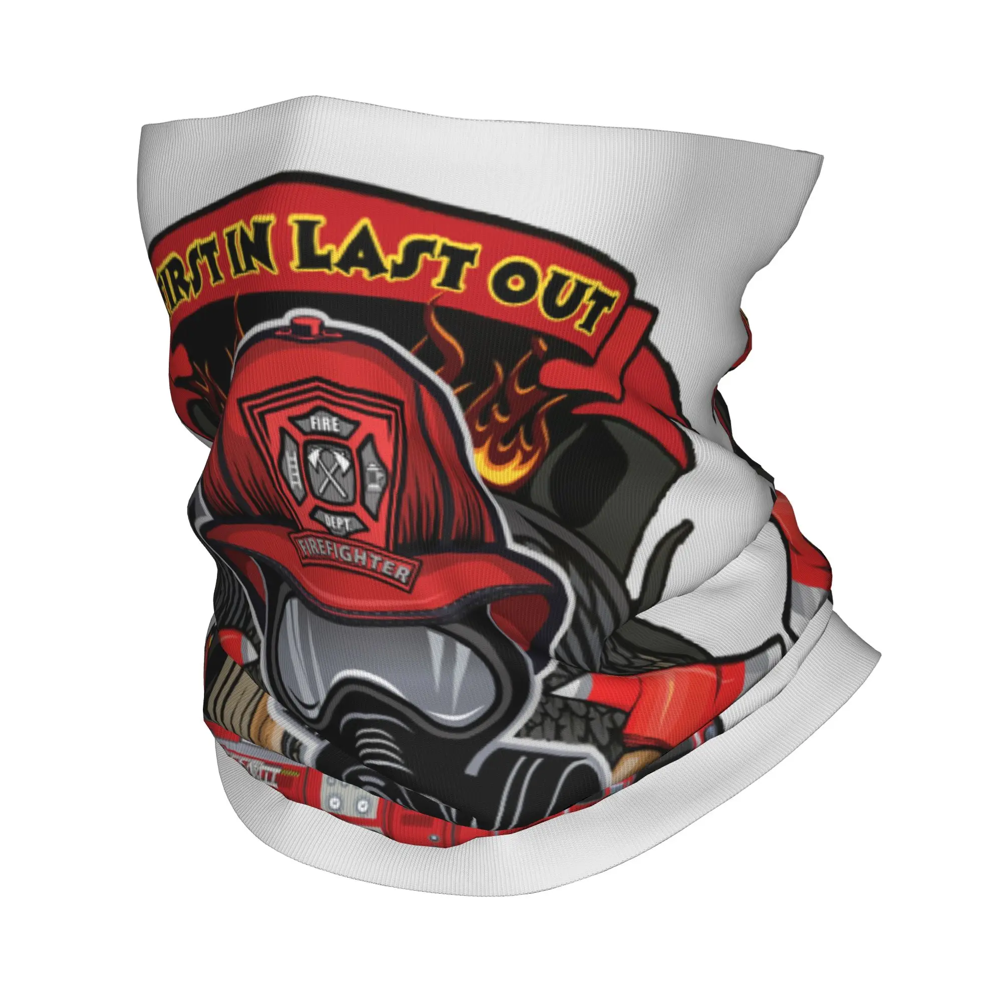 

Custom Vintage Fire Rescue Fireman Skull Firefighter Bandana Neck Warmer Women Men Winter Hiking Ski Scarf Gaiter Face Cover