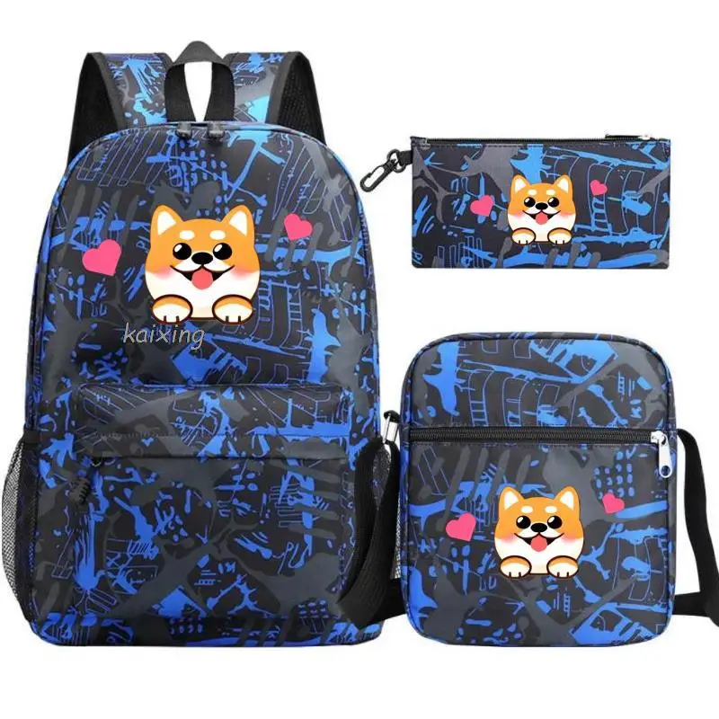 

Hot Cute Dog 3D Print Backpacks 3Pcs Set School Backpack Fashion College School Bag For Teenage Girls Boys Kids Mochilas