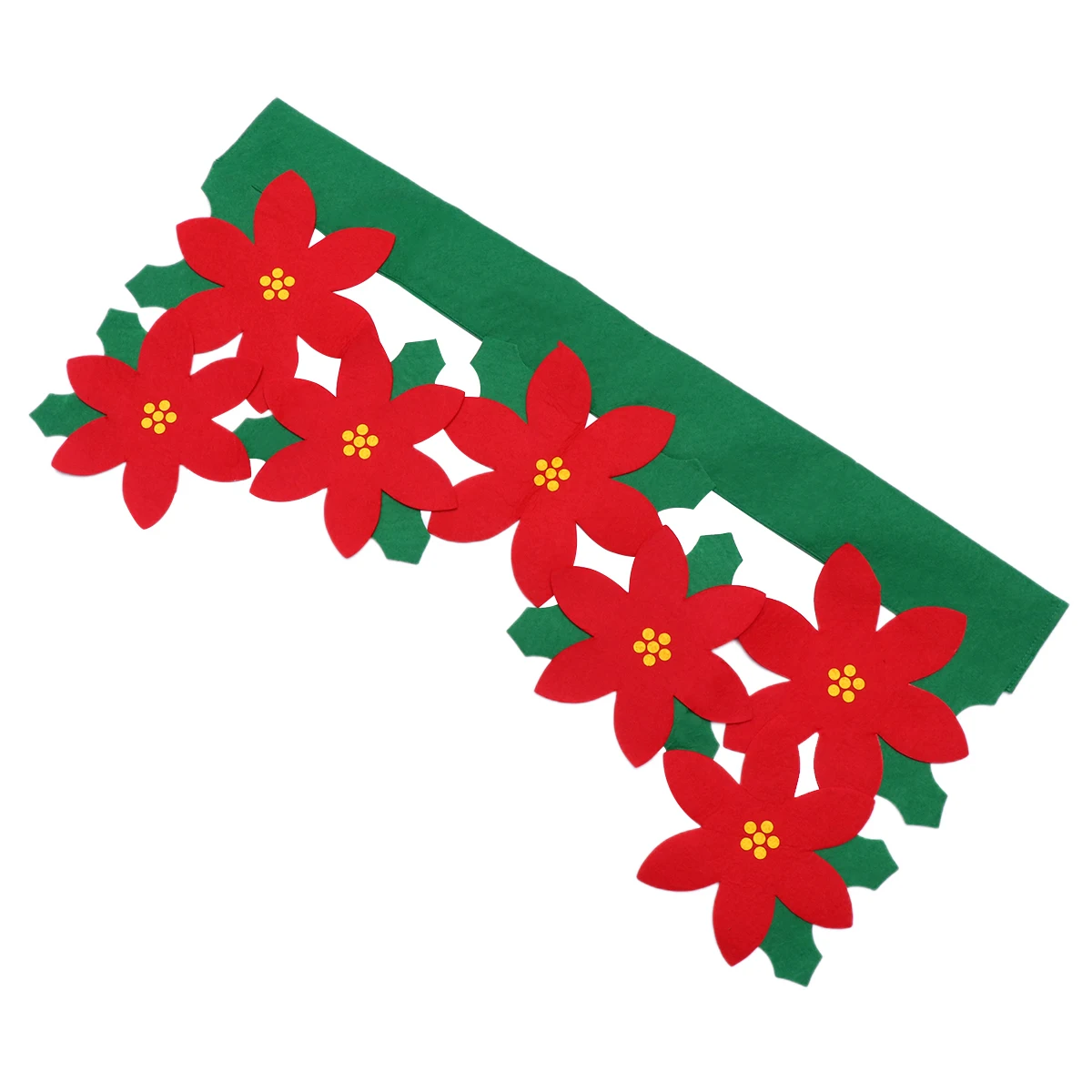 Red Flower Curtains Christmas Valance Bright Appliques Embroidery Hollow Pattern Festive Door Window Display Home Textiles