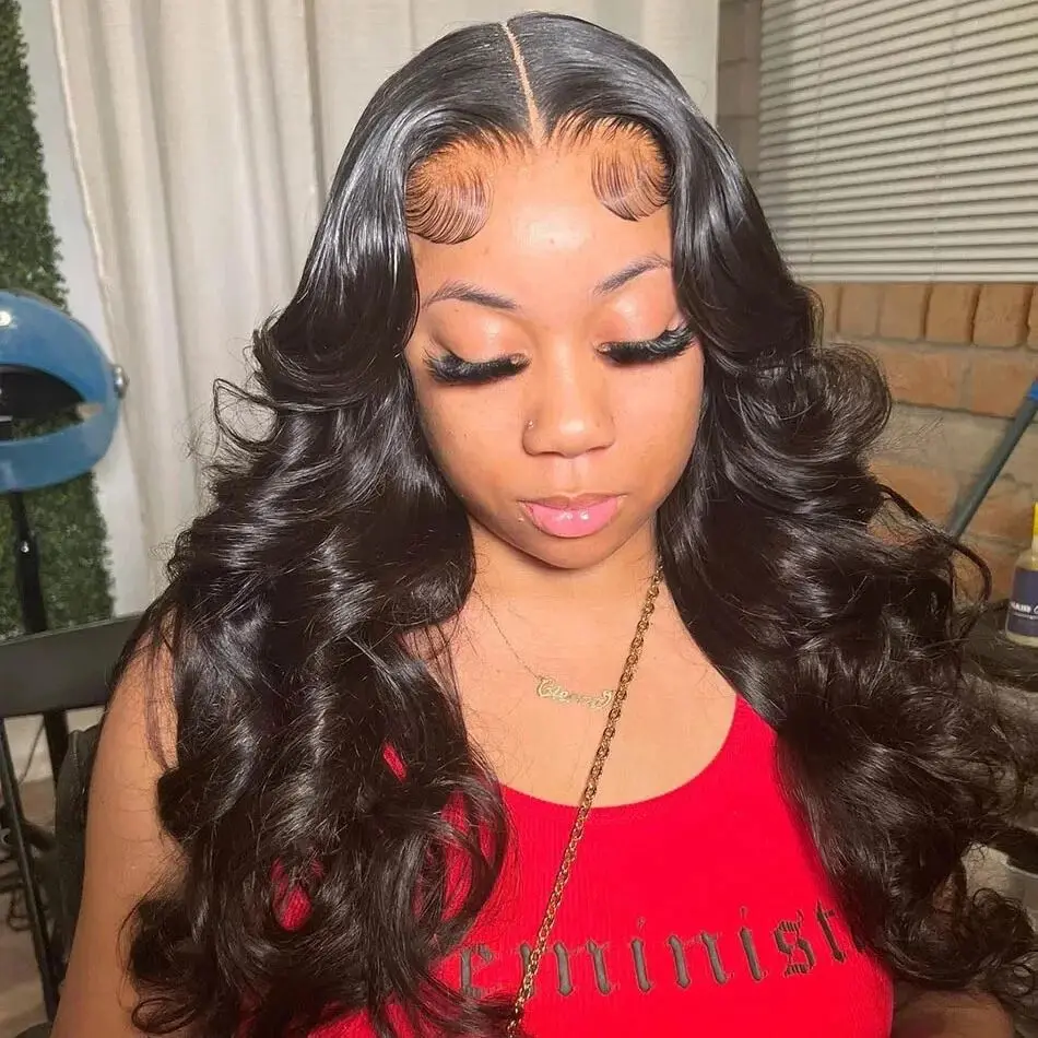 

100% Brazilian Human Hair Glueless Wig Body Wave 180% Density Pre Plucked 7x5 Glueless Wig Suitable For Women To Wear Body