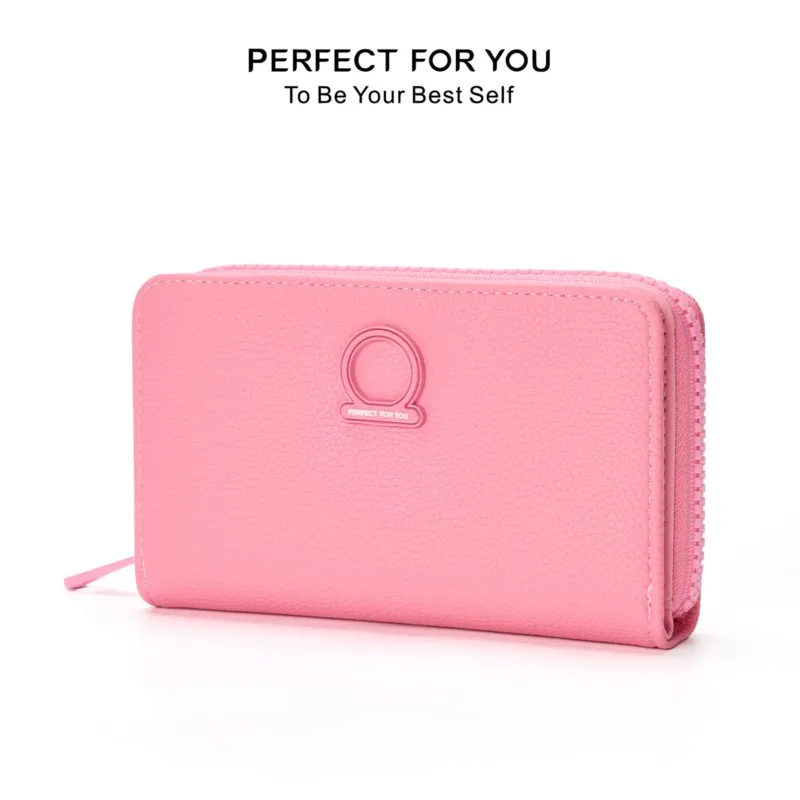 

Дизайнерский элегантный кошелек большой емкости для женщин, модный держатель для удостоверений личности с несколькими отделениями, двухслойный клатч на молнии, кошелек для монет