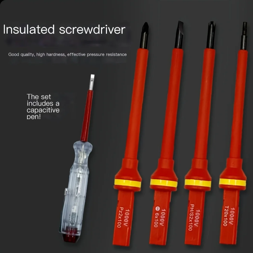 13 parçalı 1000V Değiştirilebilir Yalıtımlı Tornavida Seti ve Manyetik Oluklu Uç Tamir Araçları Elektrikçi Aletleri