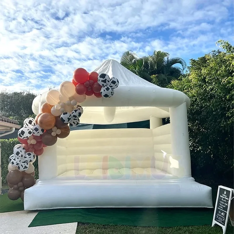 Commercial Wedding White Bounce House Inflatable White Bouncy Castle with Roof Inflatable Bouncer for Kids and Adults