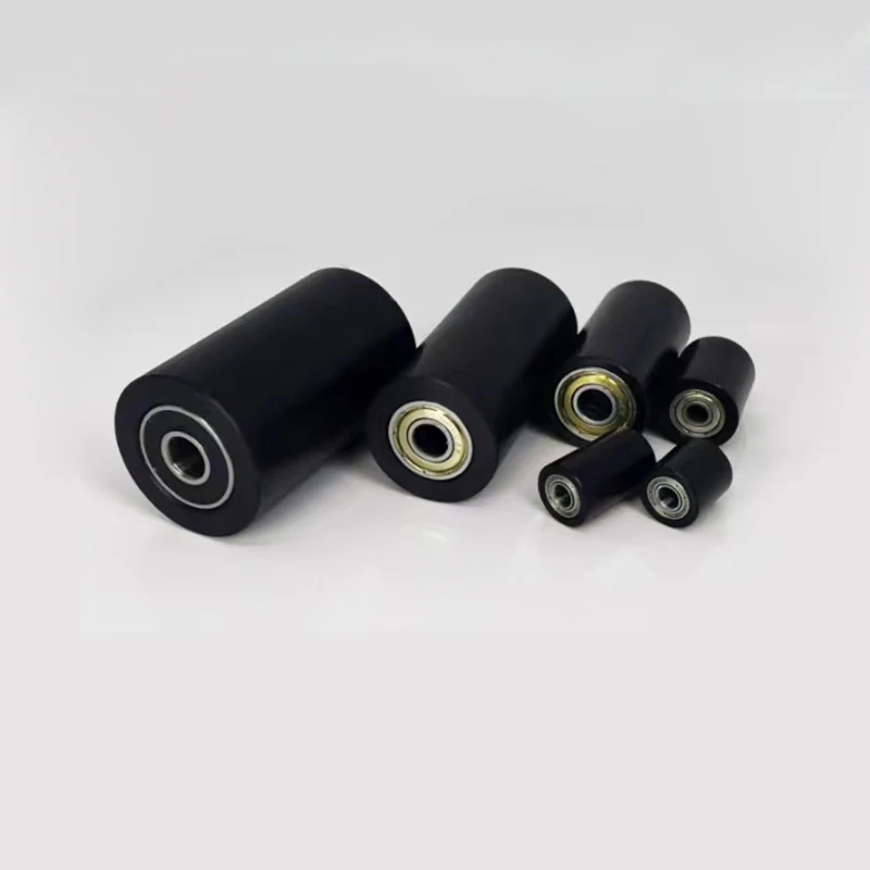 POM Bearing Roller Rubber Sleeve Pulley Bearing Wheels Mute Conveyor Belt Rubber Double Bearing PE Nylon Pulley 28mm 32mm