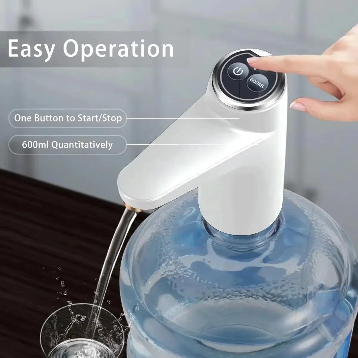 Automatic Water Press Household Barreled Water Electric Pump USB Rechargeable Mineral Water Pump Portable Dispenser