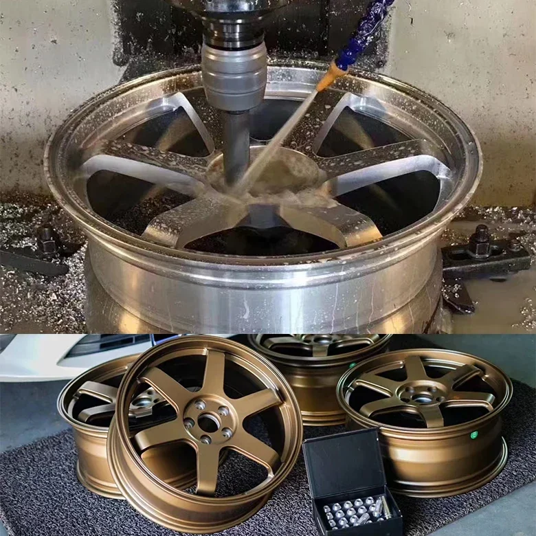 passenger car wheels wholesale durable bronze on demand forge wheels 5x114.3 5x120 alloy wheels for Mazda te37 super GR concave