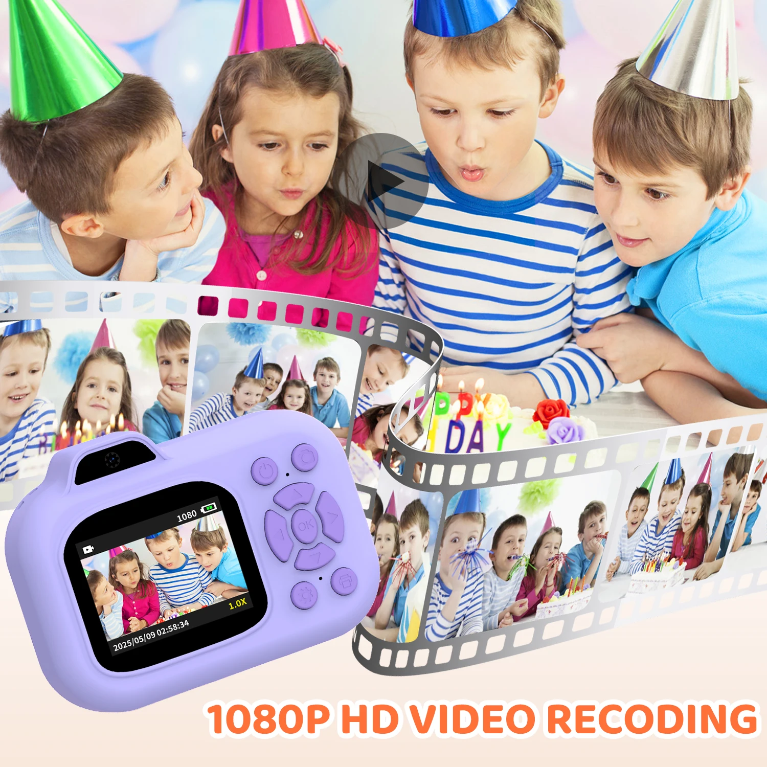 Crianças câmera de impressão instantânea foto 1080p hd gravação vídeo câmera digital impressora térmica brinquedo educativo presentes aniversário para crianças