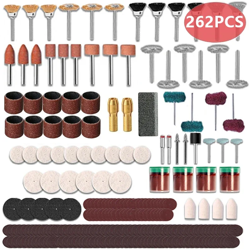 147/262 szt./partię elektronarzędzi zestaw akcesorium do narzędzia obrotowego Dremel pasuje do mini wiertarki szlifowanie polerowanie akcesoria Dremel