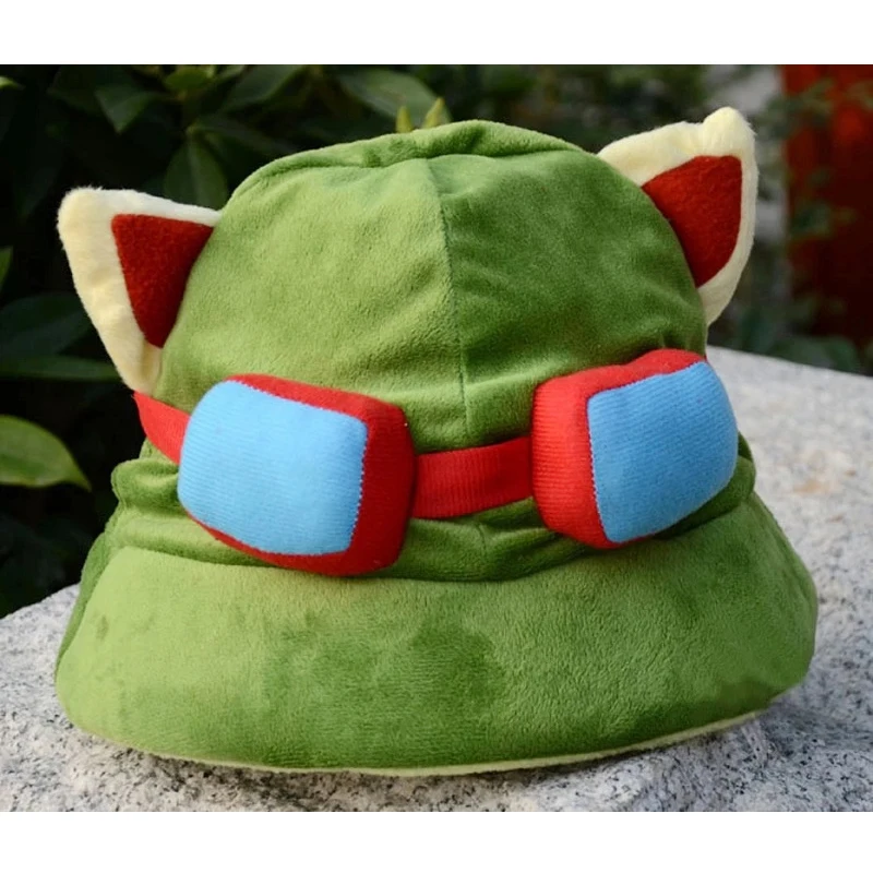 Hot Game LOL Party Cosplay Props Hats Swift Scout Teemo Cosplay Hat High Quality Plush Cute Cosplay Caps Cosplay Accessories