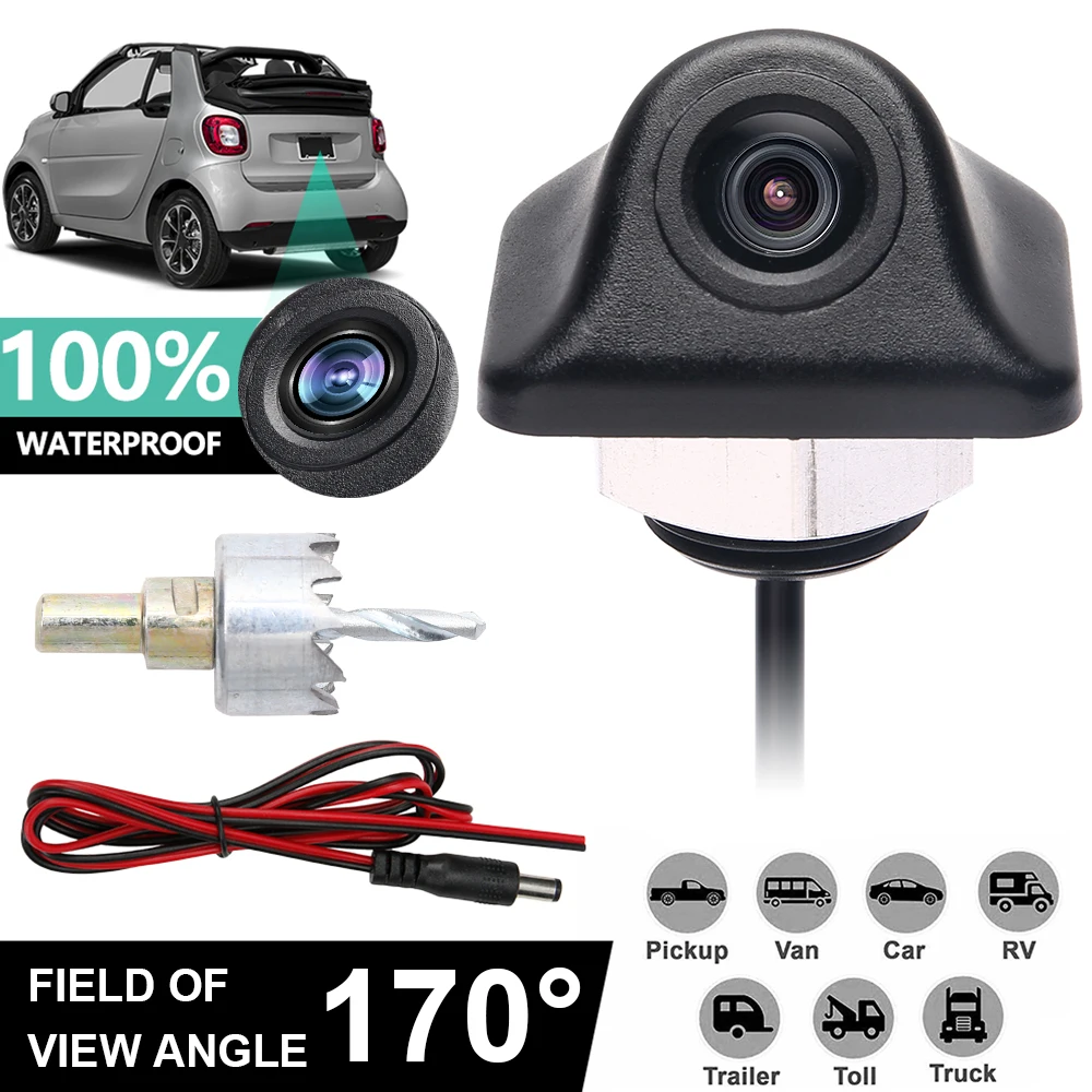 ODOMY Night Vision Car Rear View Camera Universal Backup Parking Reverse Camera Waterproof 170 Wide Angle HD Color Image