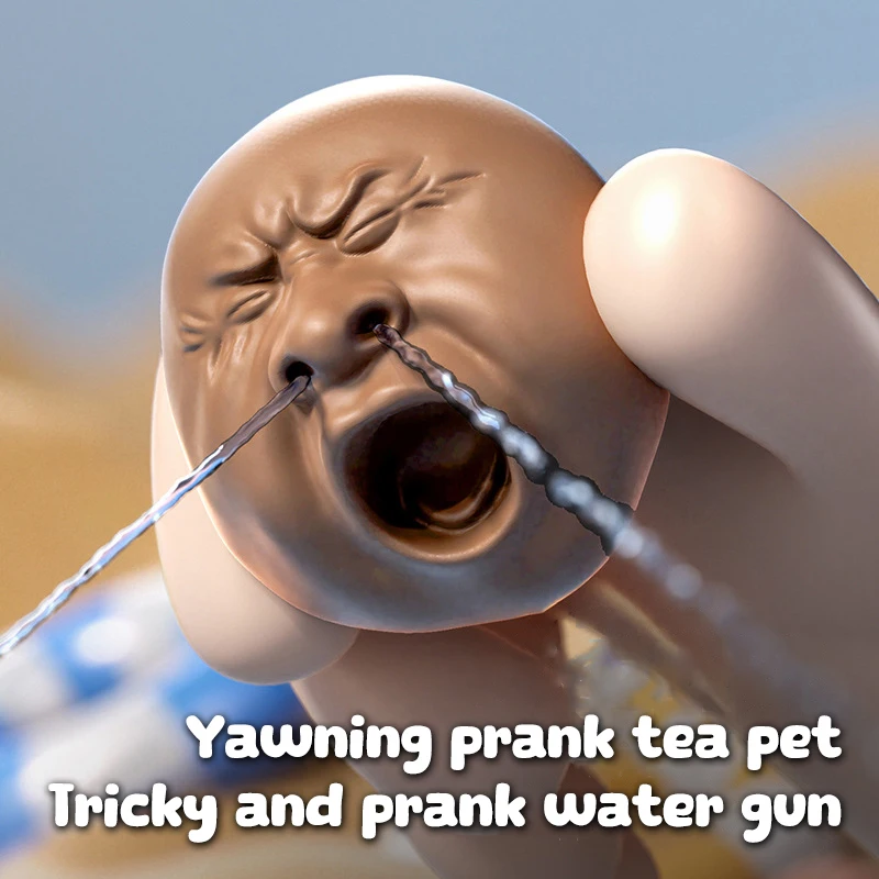 Tea Pet Water Sprayer Little Head Tea Easy To Fill Water Soaker Toys Plastic Ugly Funny Teapot Water-Sprinkler Toy Boys Girls