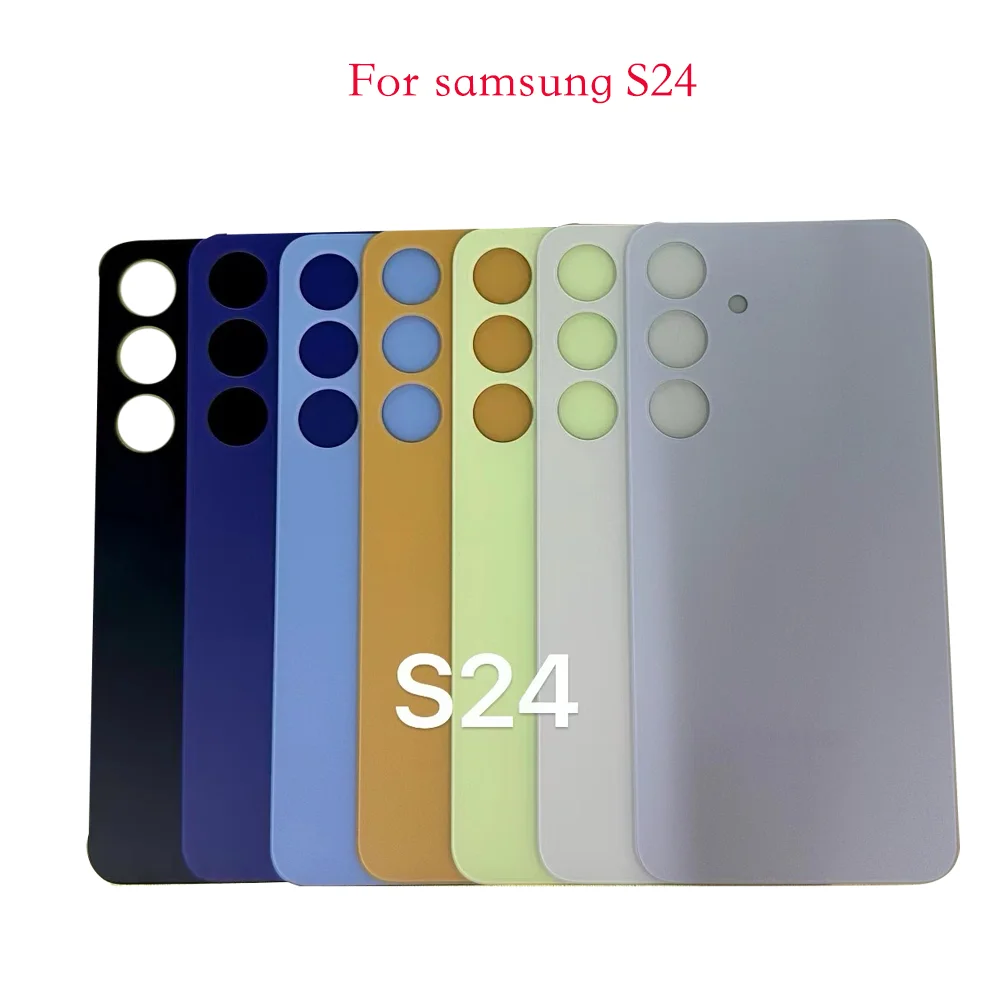 For Samsung Galaxy S24 Glass Battery Cover Hard Back Door S24 5G Rear Lid Case Housing  With Camera Lens Adhesive