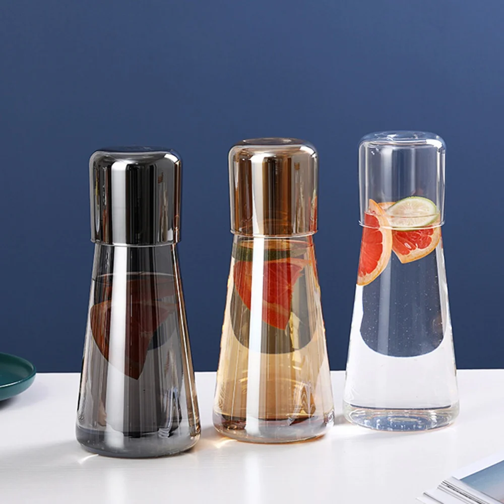 750/850ml Glass Set Hot Cold Water Jug Transparent Water Carafe with Tumbler Glass Cup Home Bedside Water Kettle