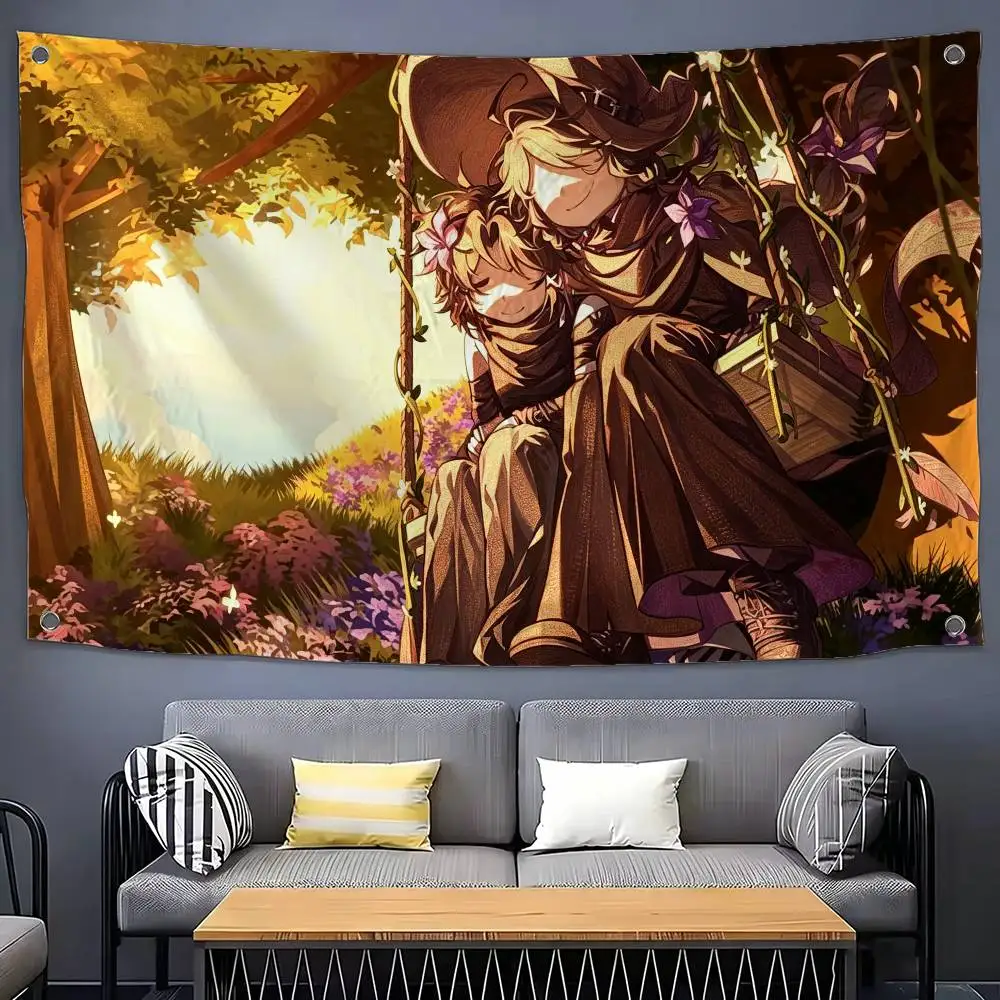 

Azure & 2Time Flags Wall Hanging Tapestry Outdoor Garage Room Decorative flag Background Blanket