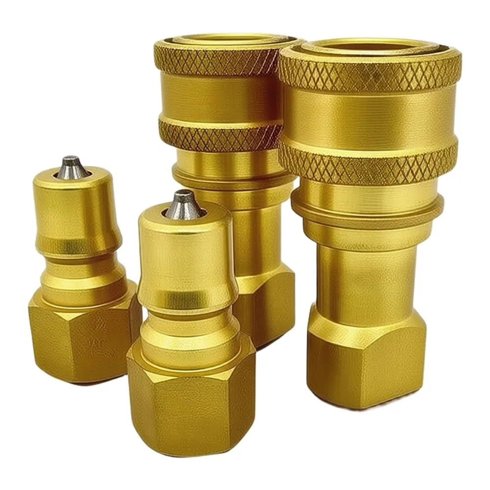 Brass NPT 1/4 for Quick Coupler for High Pressure Cleaning Equipment with Hardened Key Components and Self Closing Valve