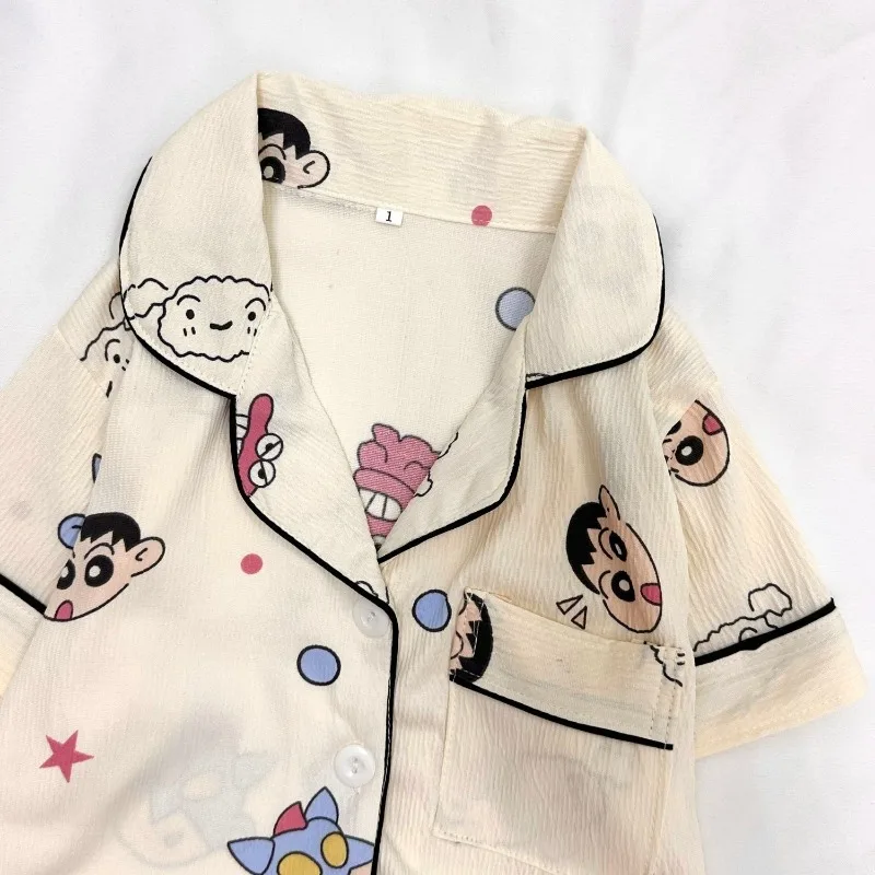 アニメ漫画クレヨンしんちゃん夏子供パジャマかわいい漫画ホーム服半袖空調服誕生日ギフト