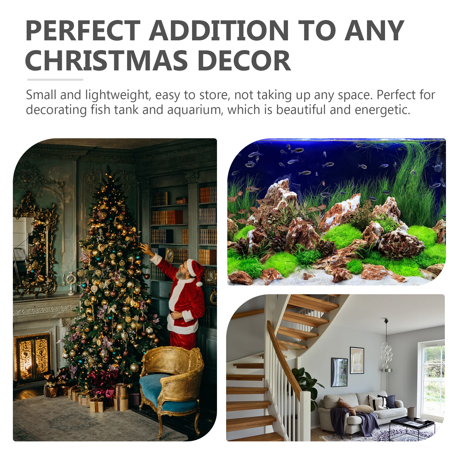 

6Pcs Resin Christmas Ornaments Xmas Aquarium Decor Small Lightweight Craft Tabletop Festive Accessory Fish Tank Resin Decor