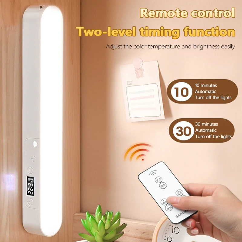 

Настольная лампа, подвесные магнитные часы, настольная лампа, светодиодная USB перезаряжаемая, с бесступенчатым затемнением, шкаф, ночник