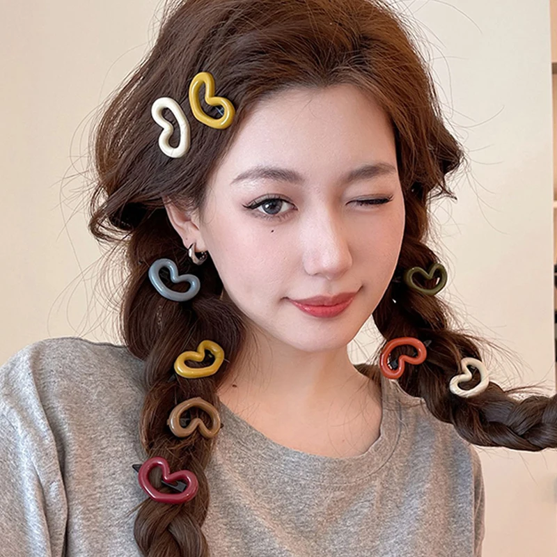 Simple Love Heart Hairclip Sweet Small Bangs Buckle Korean Women Girls Hairpin Barrette Hair Clips Headdress Hair Accessories image 2