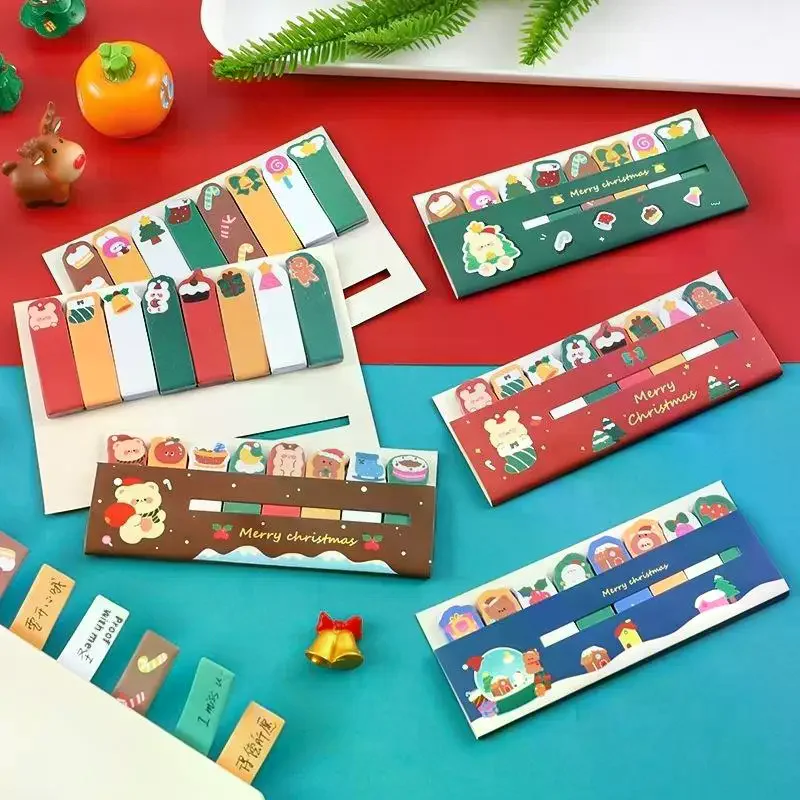 Christmas Row Station Notes, Students Ins Cute  Stickers Cartoon High-value N Sticky Notes Stationery