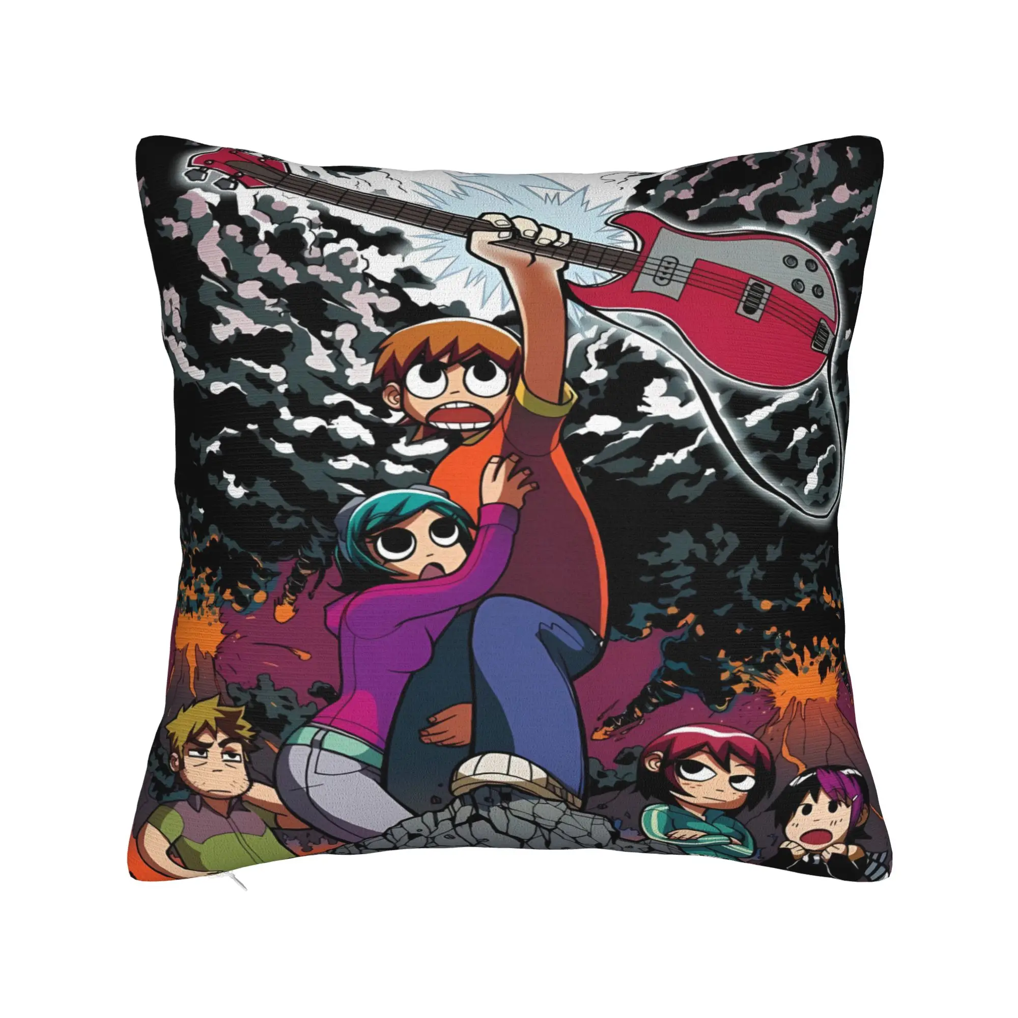 Scott Pilgrim Guitar Fight Pillow Cover  Novelty Pillow Case For Chair Sofa Home Decor Design Pillowcases Gift Idea