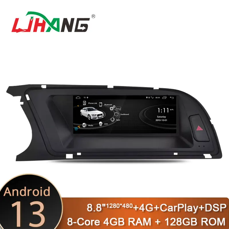 

Автомобильный мультимедийный плеер Ljhang, 8,8 дюйма, Android 13, для Audi A4 B8 A5 2013-2016, GPS-навигация, стерео, DSP, автомобильное радио, видео 4G + 128G