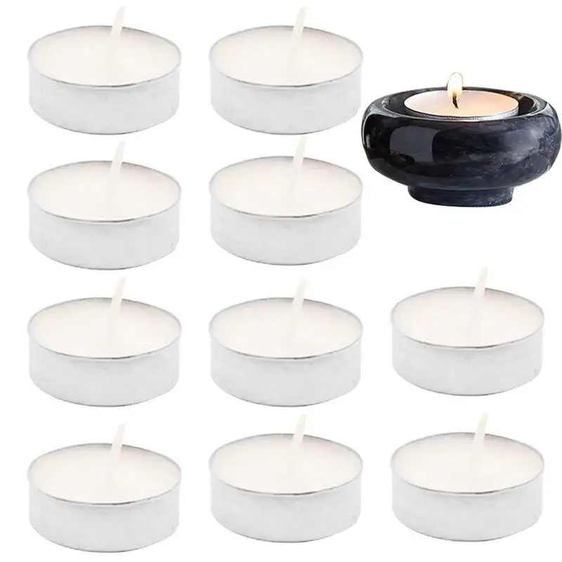 Tealight Candles 10Pcs Unscented Smokeless Tea Light Candles 2.5 Hours Long Burning Mini Candle for Party Wedding Decoration