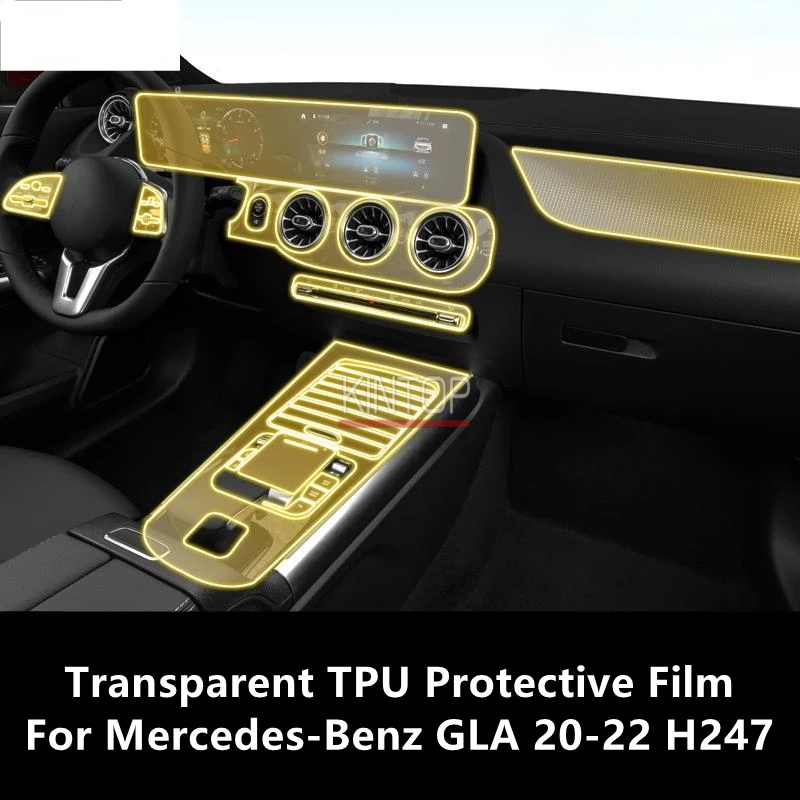 For Mercedes-Benz GLA 20-22 H247 Car Interior Center Console Transparent TPU Protective Film Anti-scratch Repair FilmAccessories