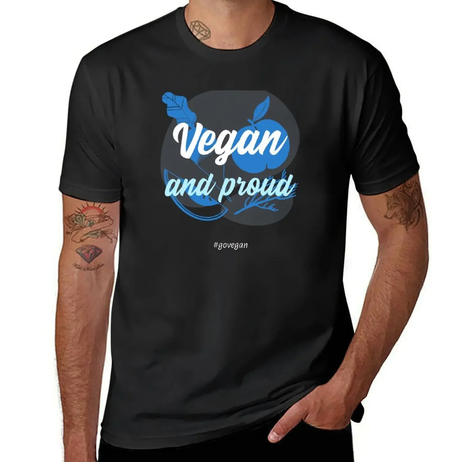 Vegan and proud T-Shirt korean fashion anime clothes men clothing