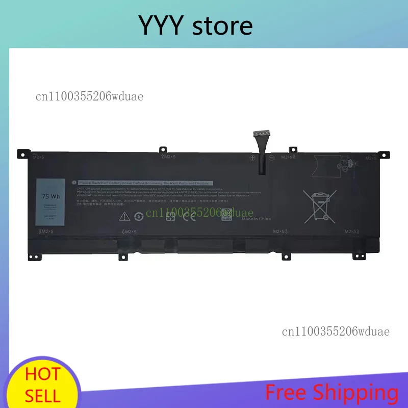 

8N0T7 11.4V 75WH Laptop Battery for Dell XPS 15 9575-D1805TS D1605TS P73F(DF13) Precision 5530 2-IN-1 0TMFYT 8NOT7 TMFYT