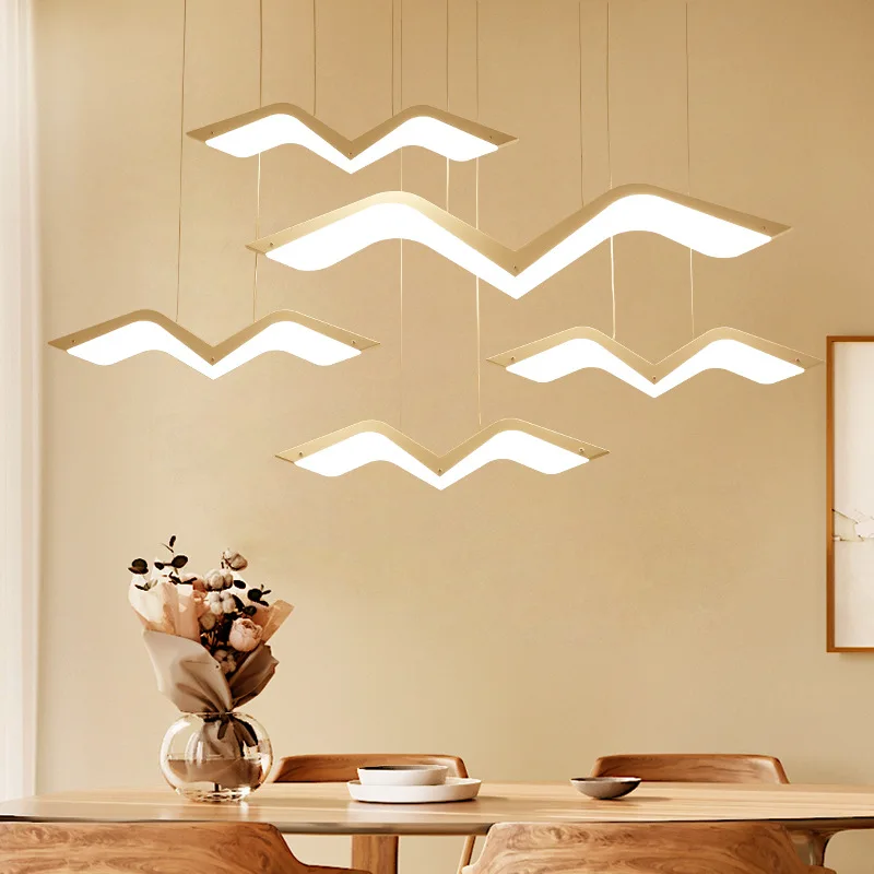 

Modern Seagull Pendant Lights Led Bird Lamp Creative Chandelier for Living Room Decor Bedroom Cafe Dining Room Lights HangLamp