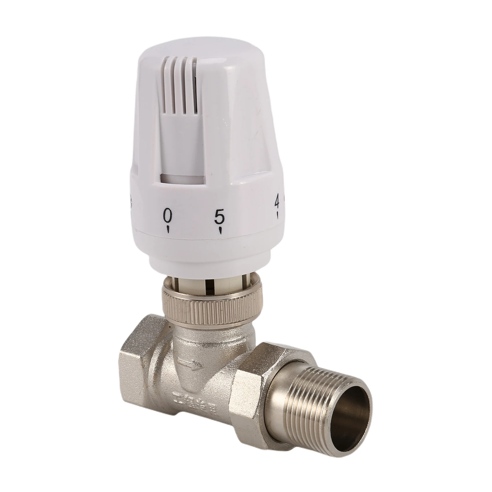 Brass Thermostatic Radiator Valve Straight Type Automatic Temperature Control Valve Floor Heating