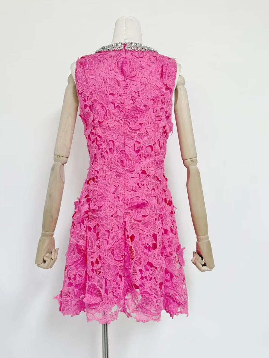 TWOTWINSTYLE Hit Color Chic Long Dresses For Women Round Neck Lantern Sleeve High Waist Elegant Dress Female Fashion Style New