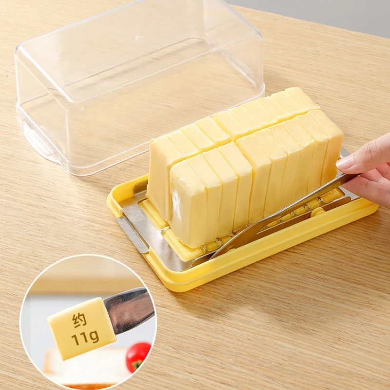 A Sealed Butter Cutting Storage Box With Lid, Cheese Baking Storage Box, Equipped With Baking Butter Knives For Convenient Use