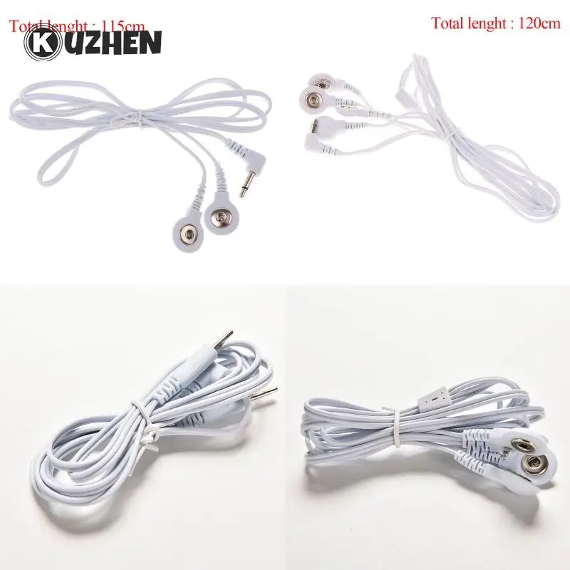 2/4Buttons Electrotherapy Electrode Lead Wires Cable For Tens Massager Connection Cable Massage & Relaxation 2.5/3.5mm