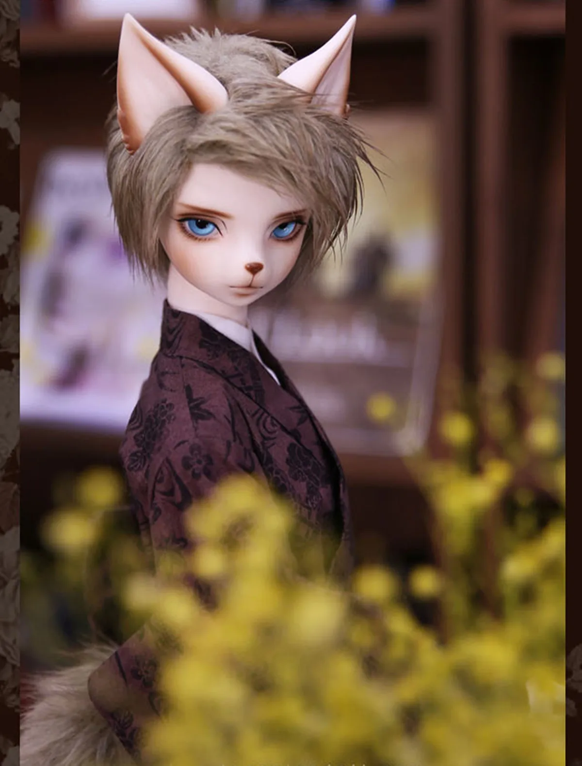 새로운 BJD SD 동물 늑대인간 개 머리 1/3 아서 (남성 인체) 무료 눈 레진 피규어 꿈같은 인형 스팟 메이크업