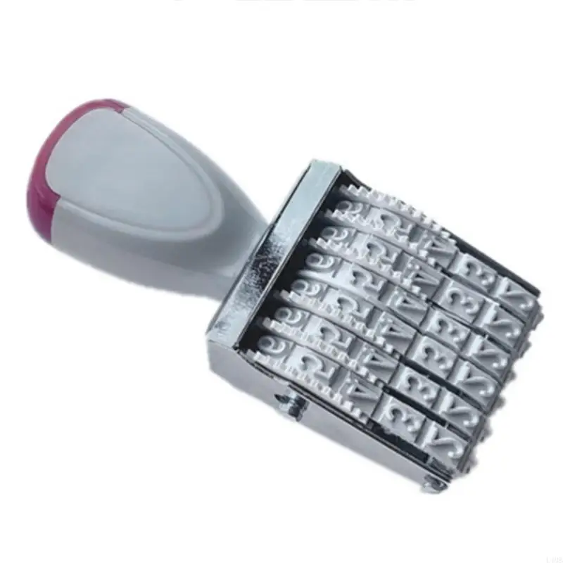 L4MB Number Stamp Business Stamp Roller Office Stamp Rolling Number Stamp Date Stamp Multifunction Rubber Stamp
