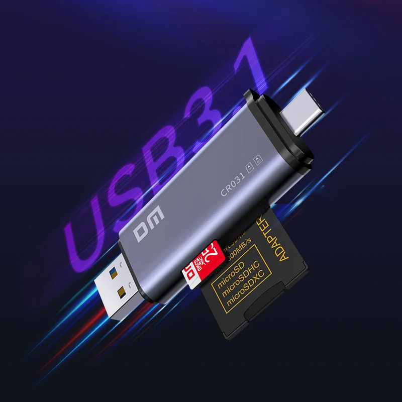 DM 2 в 1 USB3.1 + Type C TF и SD кардридер CR031
