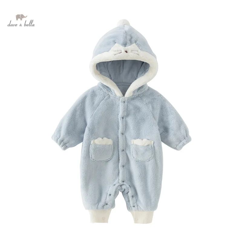 Dave Bella Boys Girls Jumpsuit Newborn Creeper 2024 New Autumn Winter Baby's Romper Casual Comfortable Cute Warm DB4243255