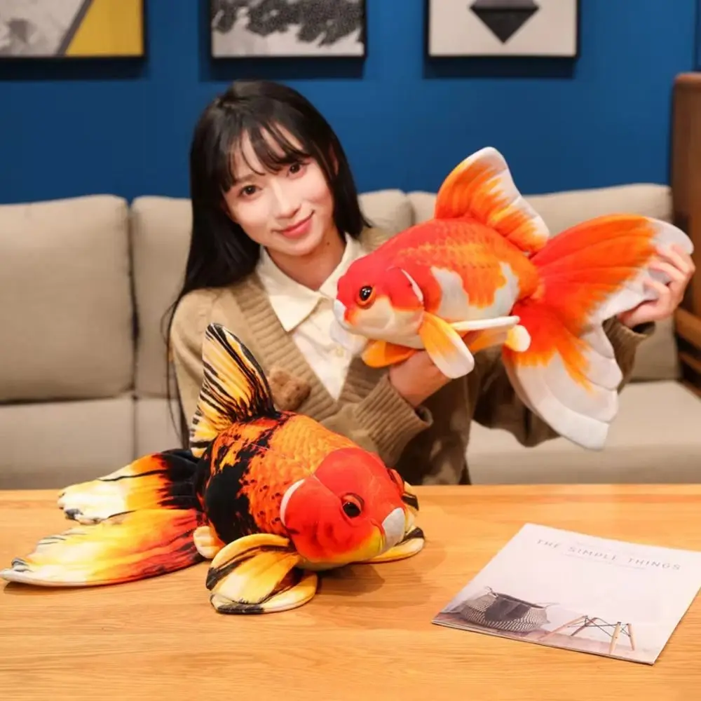 

50cm Big Size Goldfish Plush Toys Lifelike Imitation Chubby Soft Koi Animals Plush Long Tail Design Lovely Stuffed